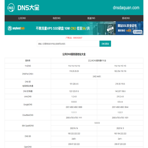 全国DNS服务器IP地址大全